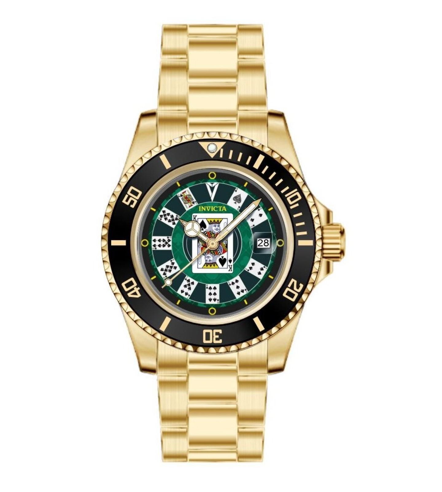 Мужские часы Invicta 50525 Pro Diver Quartz PC32 Dial, цвет: Золотой — фото 2