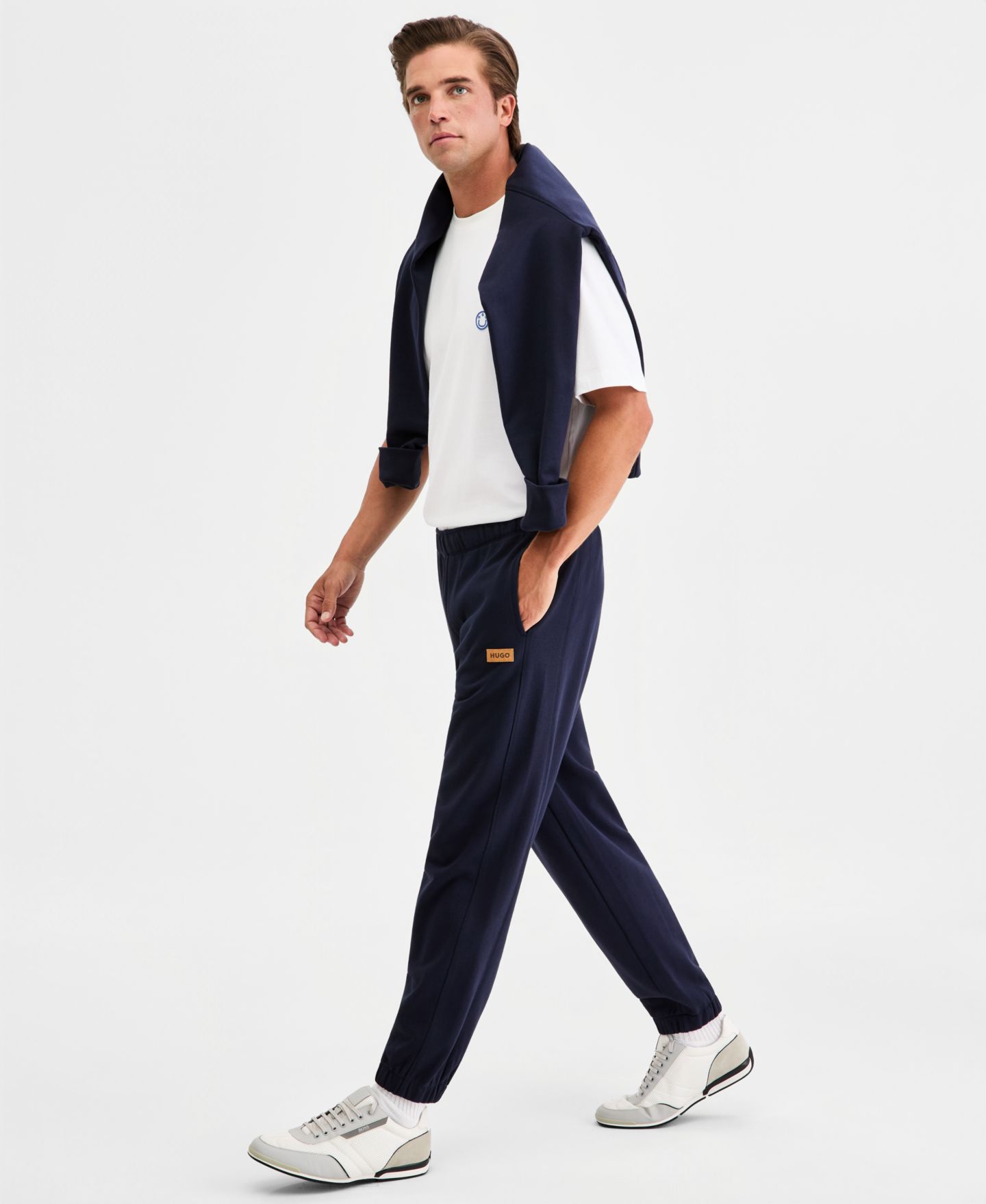 Мужские брюки Hugo Boss HUGO by Nevatro Sweatpants, цвет: Тёмный синий — фото 3