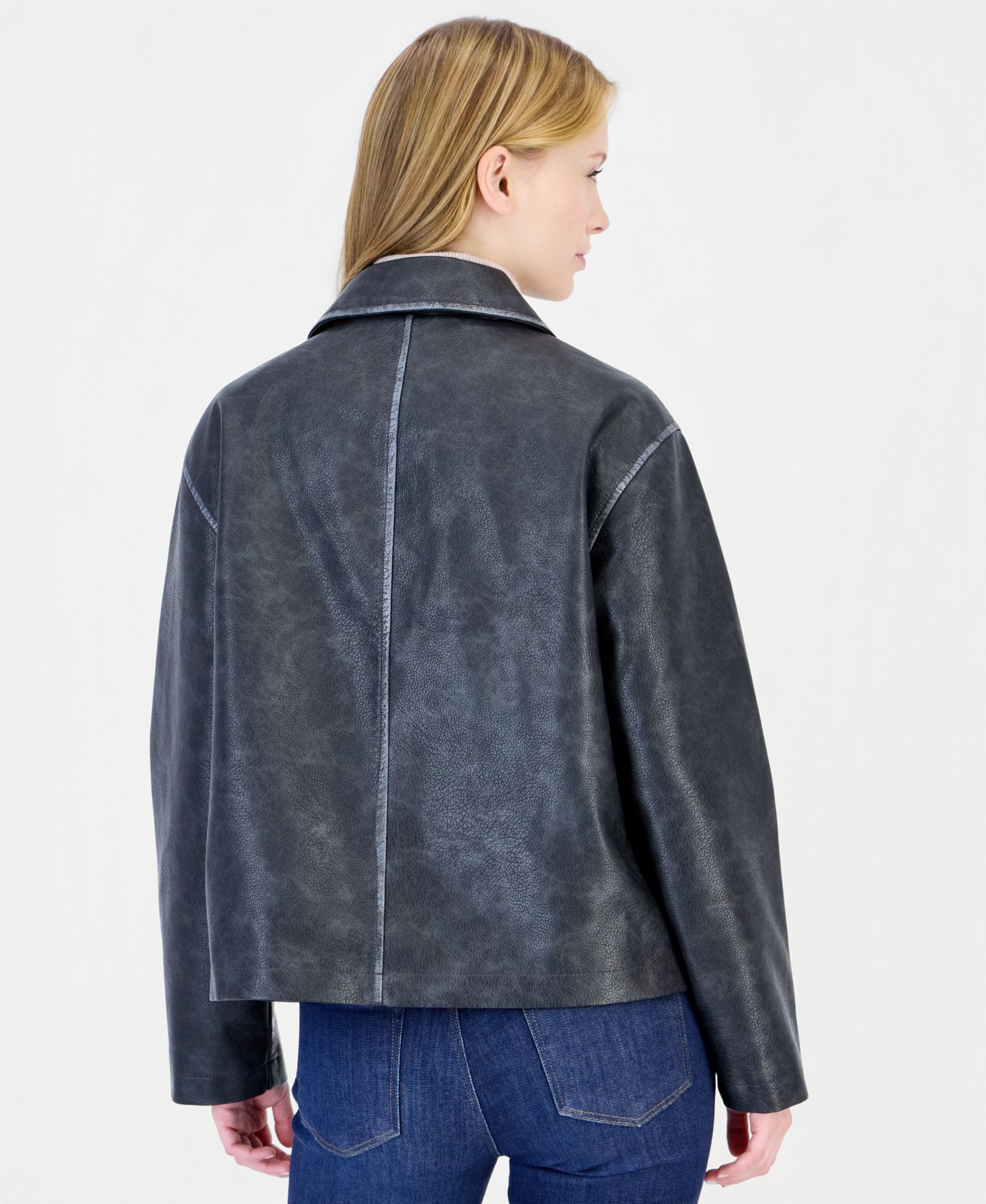 Women's Oversized Faux Leather Coat