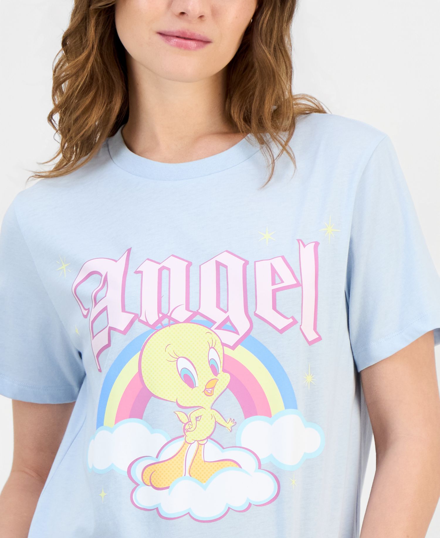 Juniors' Tweety Bird Angel Graphic-Print Tee