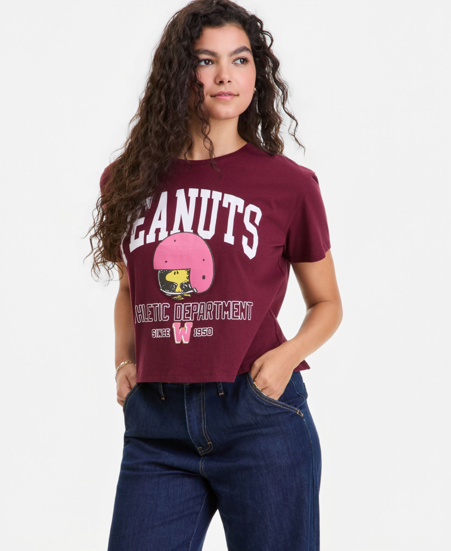 Juniors' Woodstock Football Graphic-Print Tee