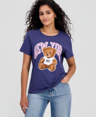 Juniors' New York Teddy Graphic T-Shirt