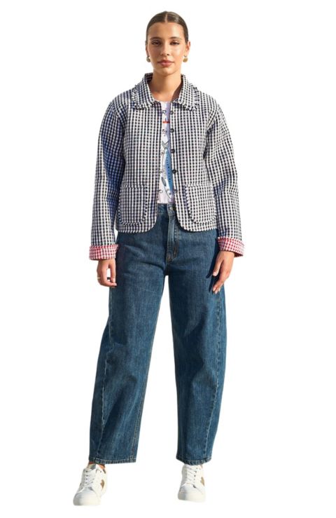 Женские куртки Yumi Women's Gingham Frill Collar Jacket