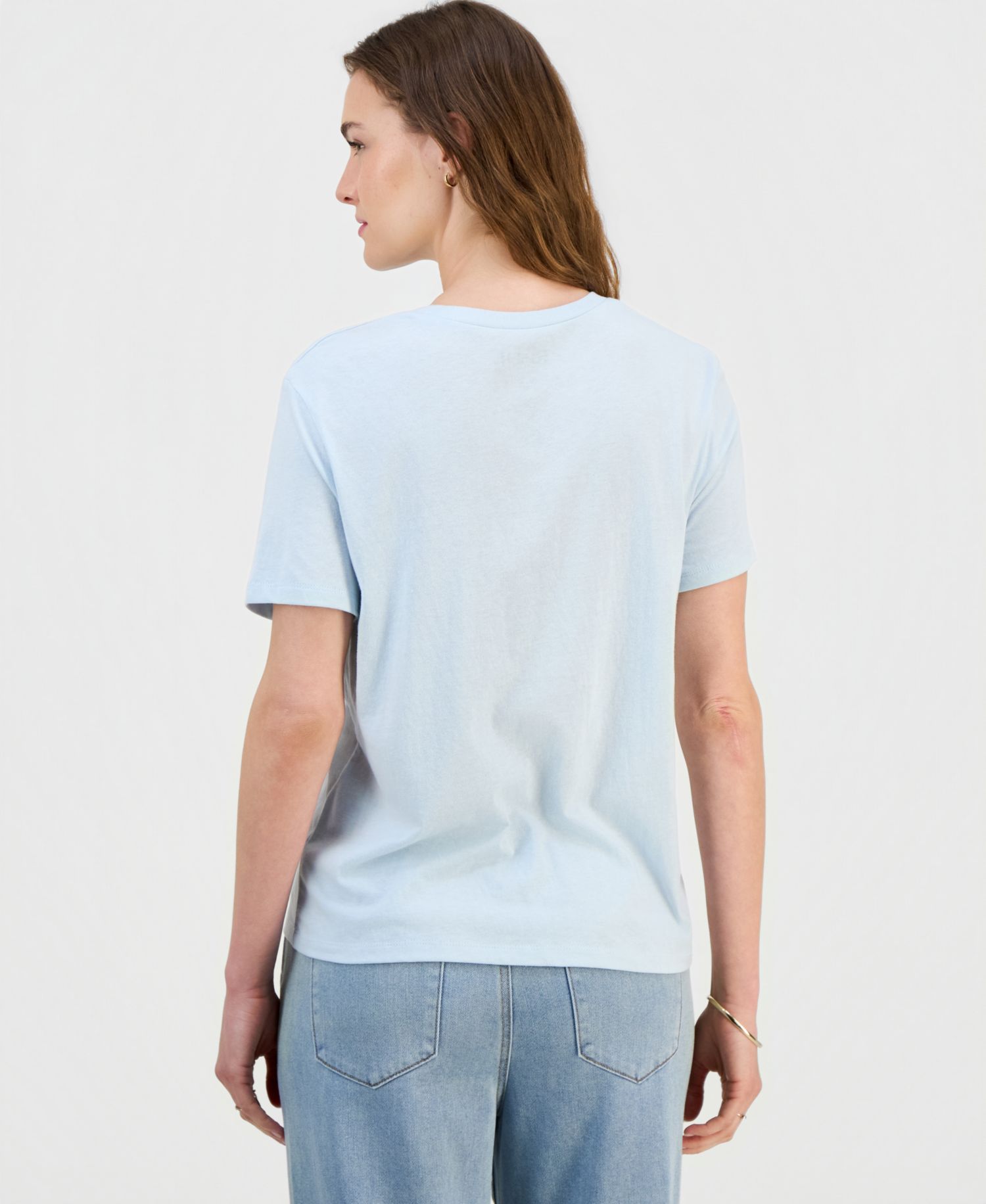 Juniors' Stitch Graphic-Print Crewneck Varsity Tee