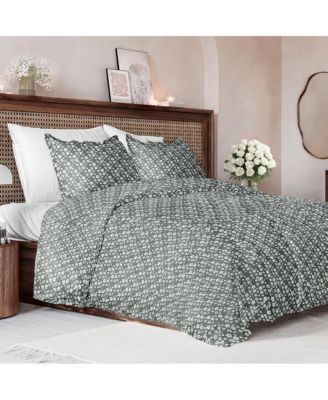 Floral Duvet Cover Set with Pillow Sham, Zipper Closure and Corner Ties