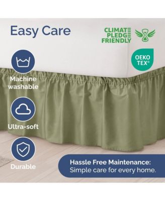 Ruffled Elastic Wrap Around Bedskirt 15 Inch Drop - Full