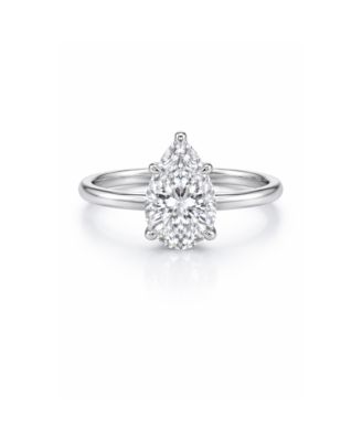 2 ct. Pear-Cut Moissanite VVS1 Ring in Gold Vermeil or Sterling Silver Isabella