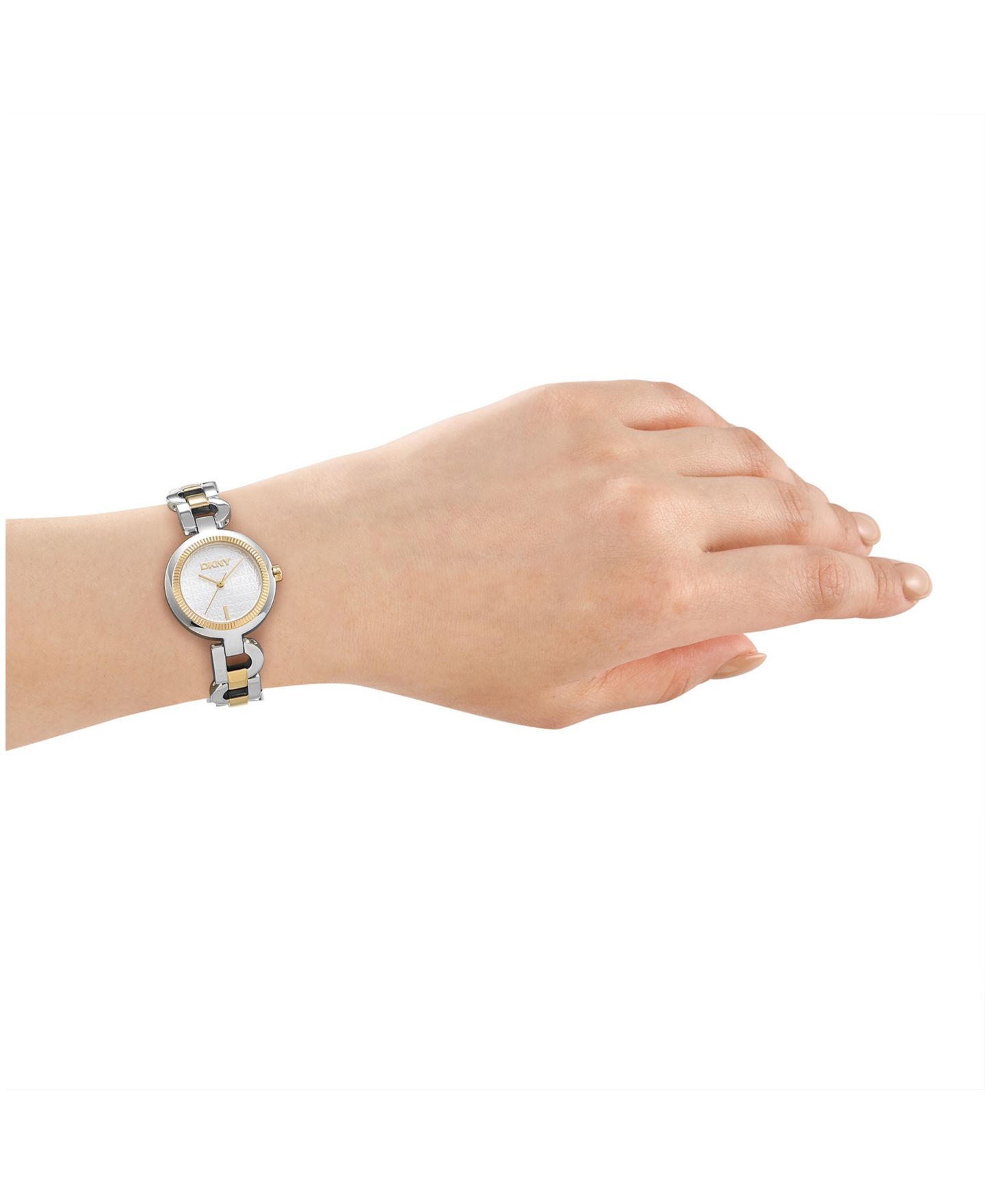 Женские часы DKNY Open Link Quartz Two-Tone Stainless Steel Bracelet Watch 28mm — фото 4