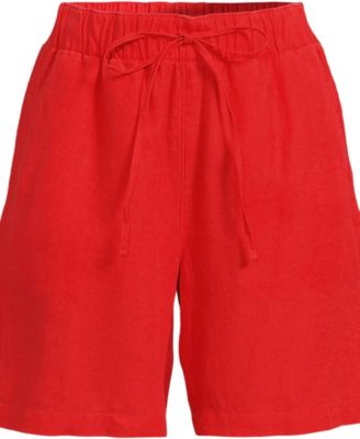 Women's Linen High Rise Pull On 7" Shorts