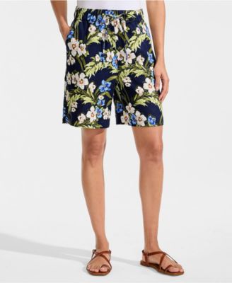 Women's Linen High Rise Pull On 7" Shorts