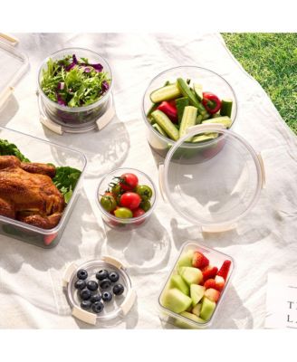 3-Pack Food Storage Container Set Stackable and Nestable Plastic Meal Prep Containers