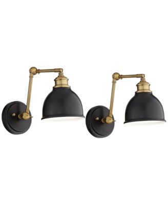 Sania Modern Swing Arm Wall Lamps, Set of 2, Plug-In Adjustable Wall Lights for Bedroom or Living Room