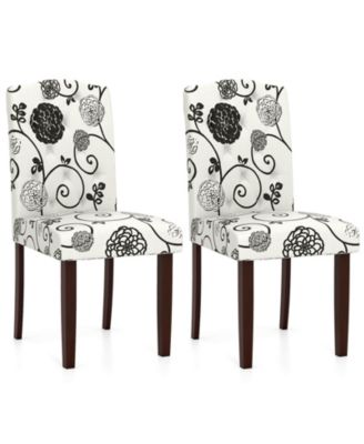 Wooden Dining Chair with Rubber Wood Legs Padded Seat S Springs, Kitchen