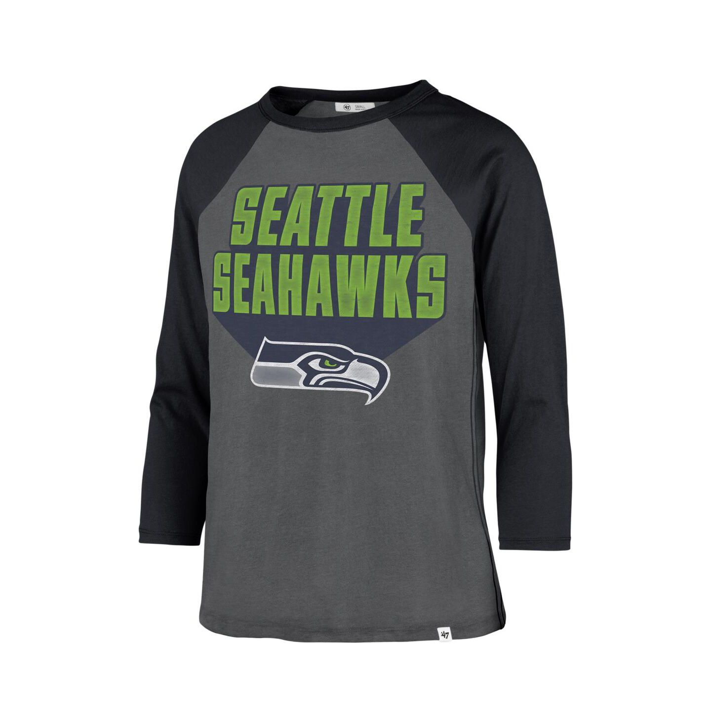Женская футболка '47 Brand Charcoal Seattle Seahawks Jetset Ava Raglan Long Sleeve — фото 2