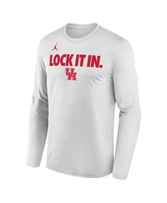 Men's White Houston Cougars 2026 On-Court Bench Long Sleeve T-Shirt