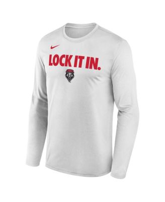Nike Men's White New Mexico Lobos 2026 On-Court Bench Long Sleeve