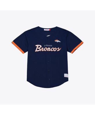 Men's Navy Denver Broncos Head Coach Mesh Full-Button Fashion Jersey