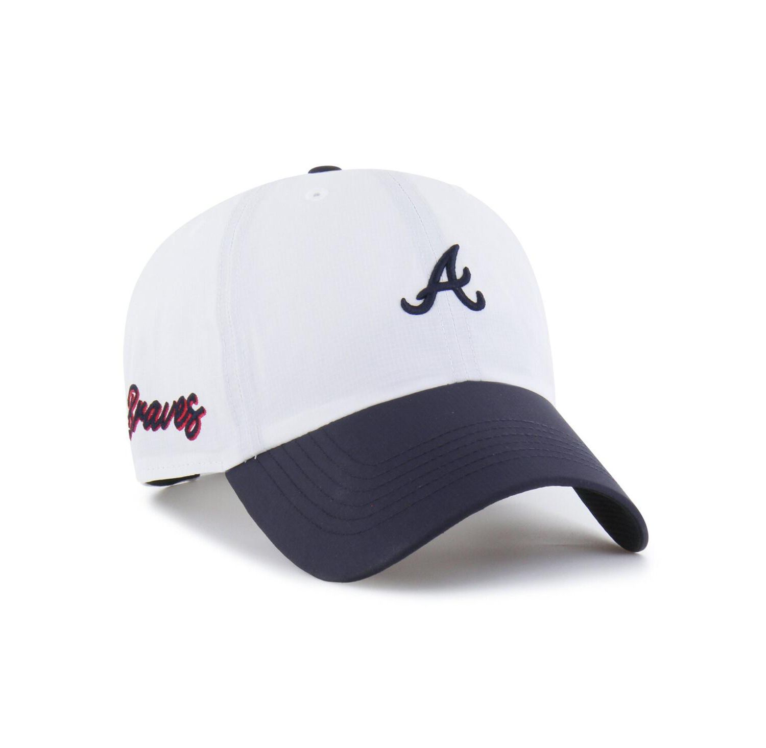 Men's White/Navy Atlanta Braves Vista Mini Clean Up Brrr Adjustable Hat