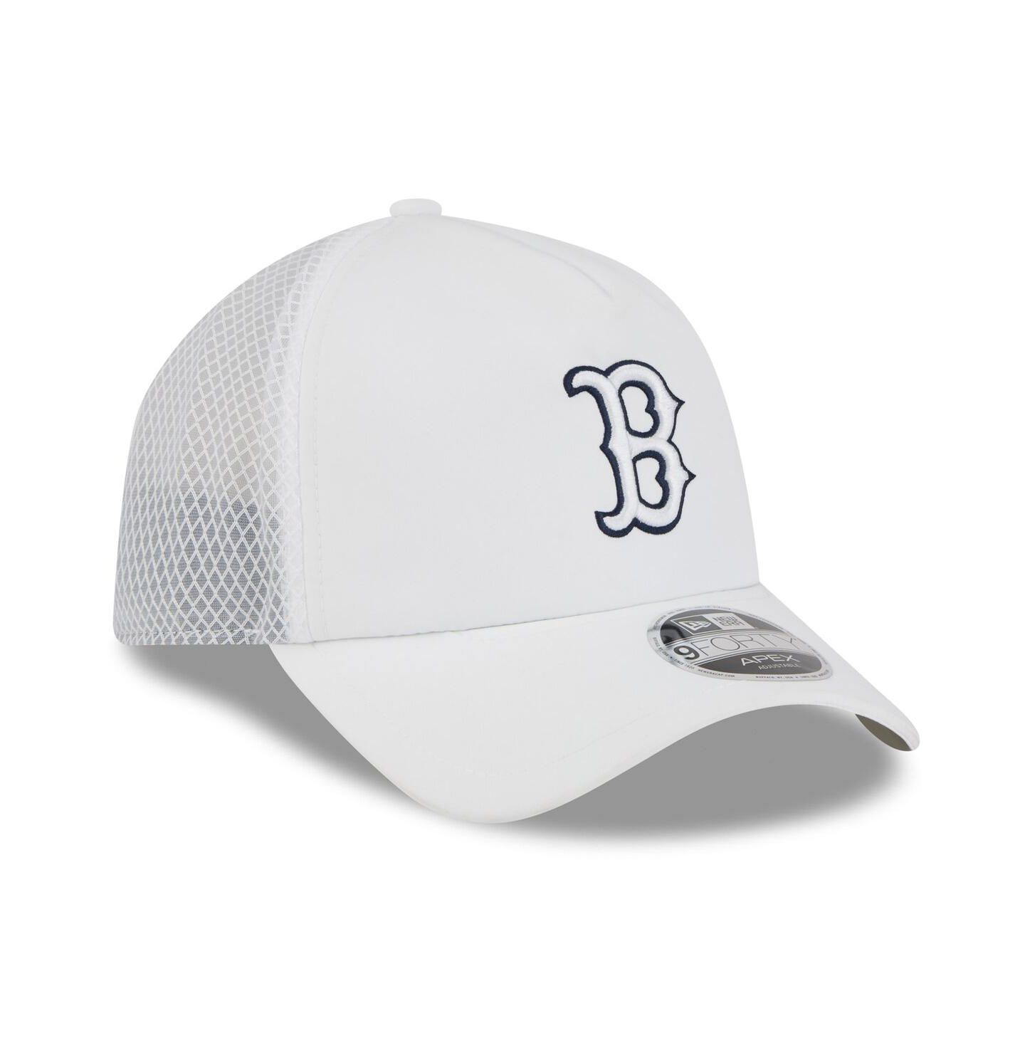Мужская кепка New Era White Boston Red Sox 2026 Batting Practice Apex 9FORTY Adjustable Trucker Hat — фото 3