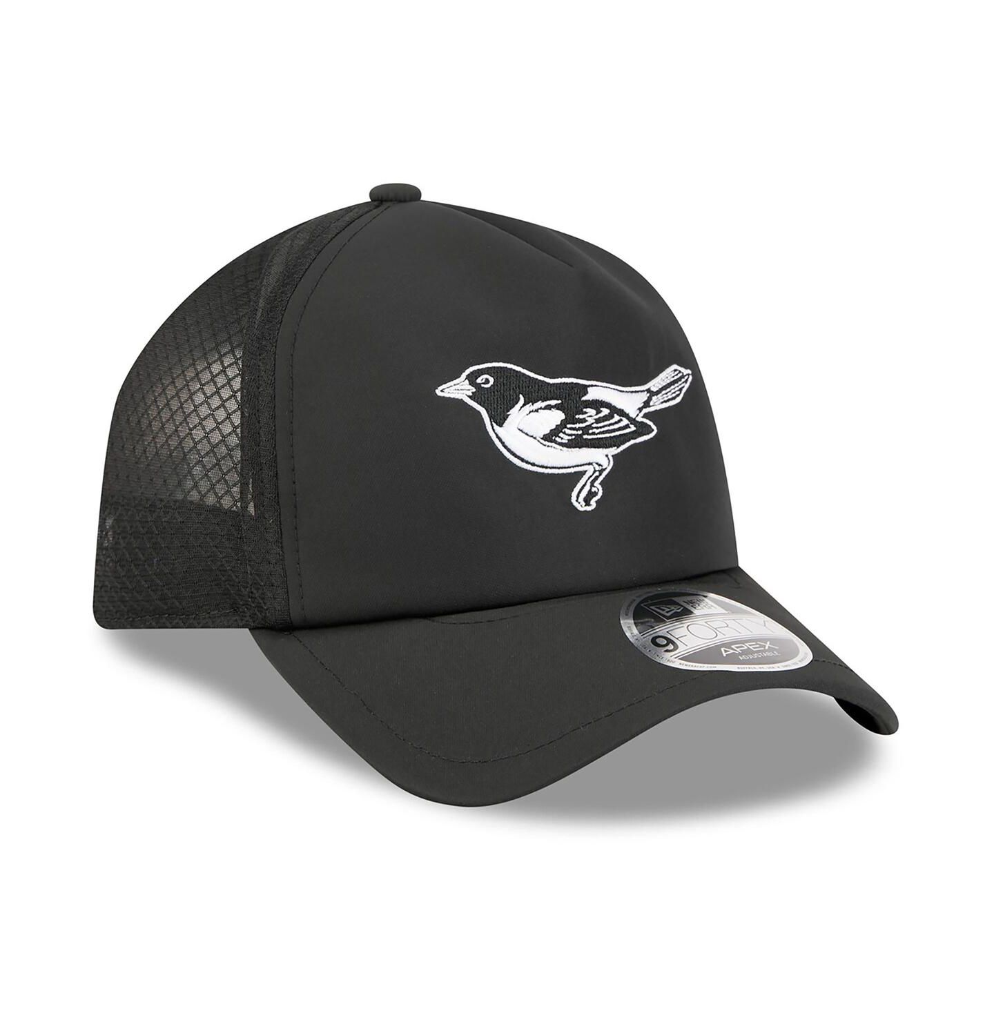 Мужская кепка New Era Black Baltimore Orioles 2026 Batting Practice Alternate Apex 9FORTY Adjustable Hat — фото 3