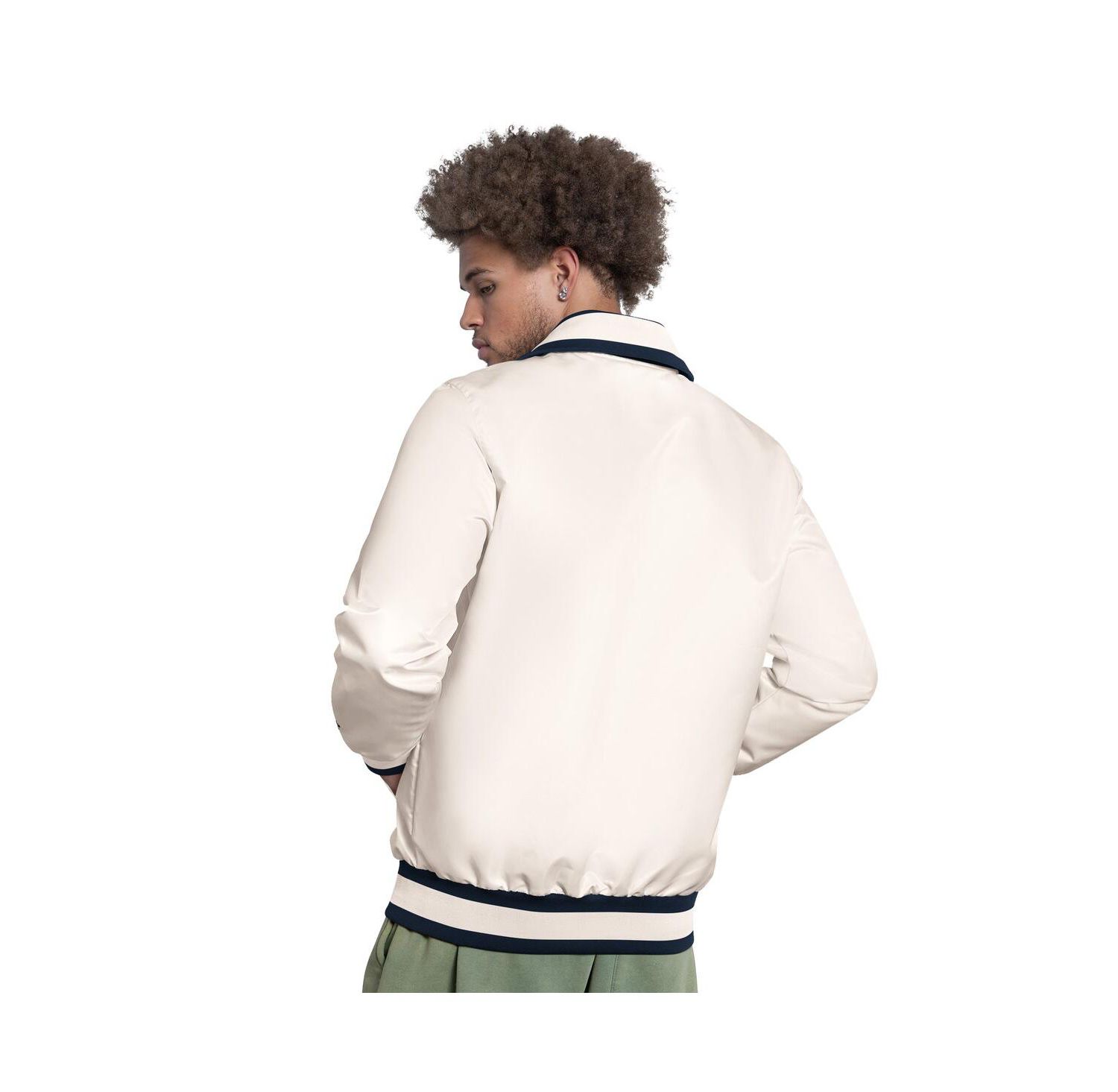 Men's White Chicago Cubs The Captain Cooperstown Logo Full-Zip Varsity Jacket