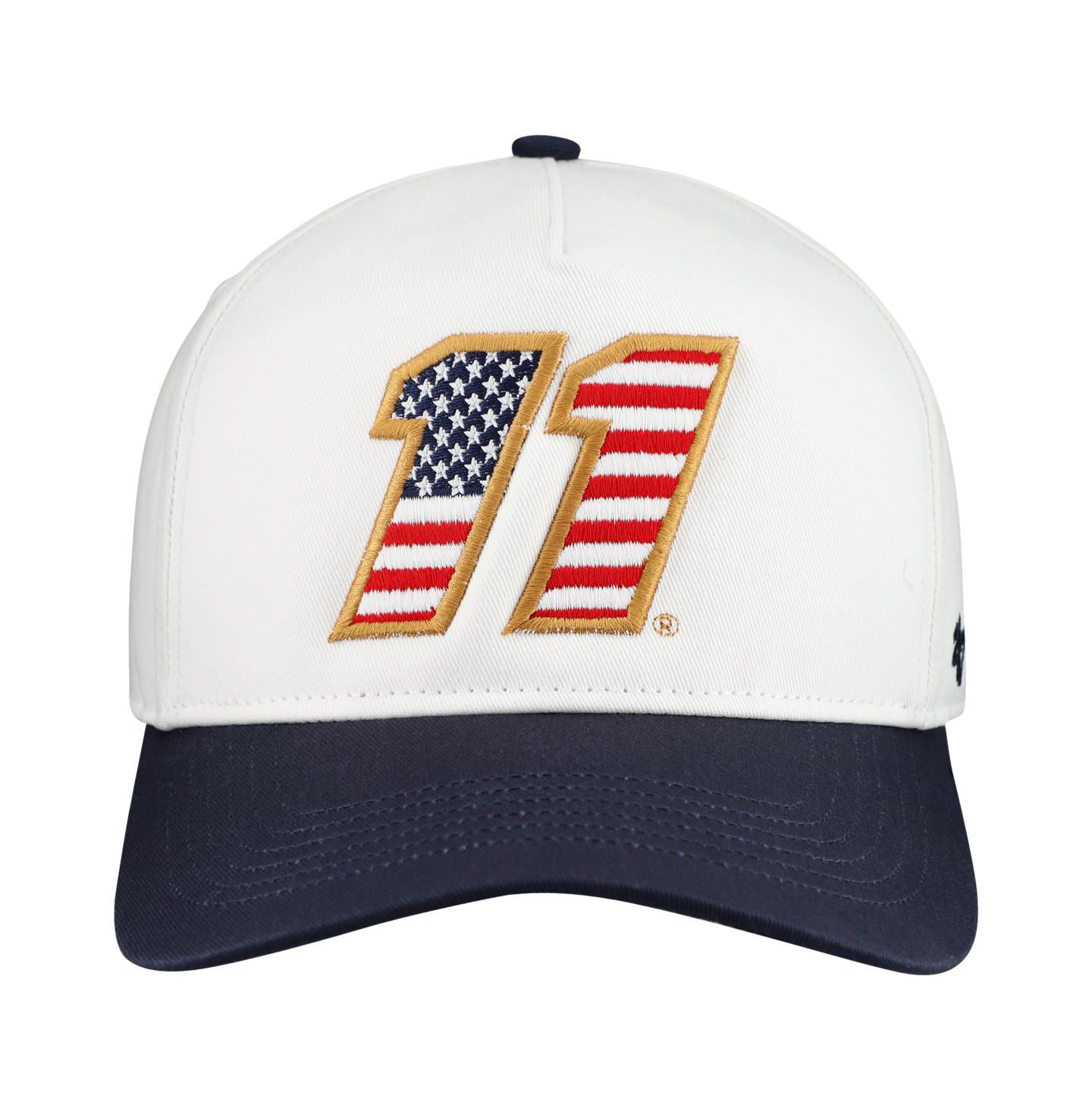 Мужской головной убор '47 Brand White Denny Hamlin Flag Fill Two-Tone Team Adjustable Hitch Hat — фото 2