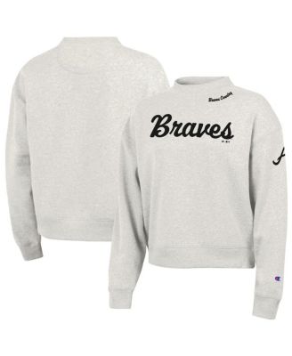 Women's Stone Atlanta Braves Triumph Tri-Blend Sweatshirt
