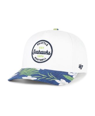 Men's White/College Navy Seattle Seahawks Beach Side Hitch Adjustable Hat