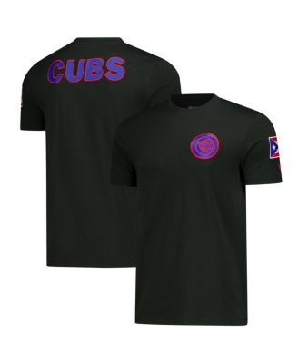 Men's Black Chicago Cubs Puerto Rico Country Flag T-Shirt