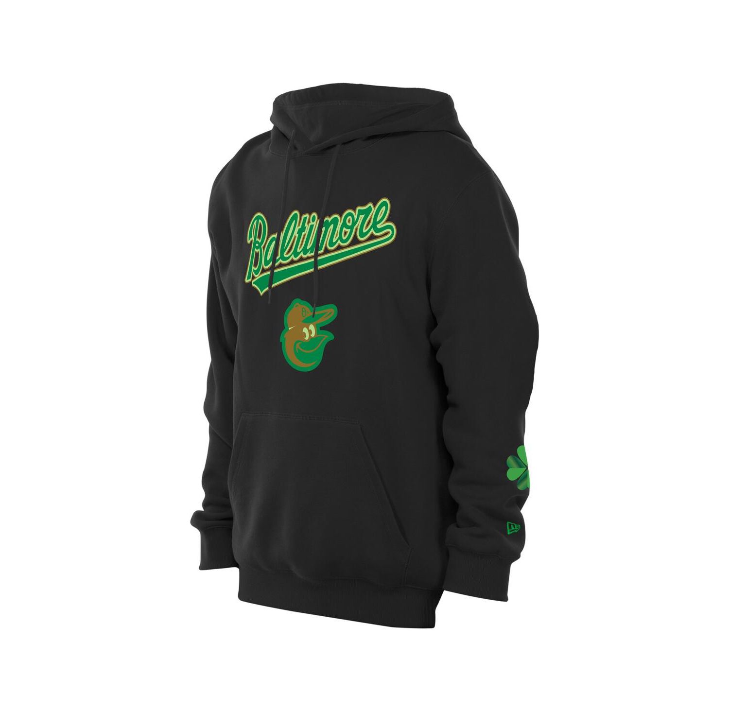 Men's Black Baltimore Orioles 2026 St. Patrick's Day Fleece Hoodie