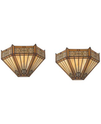 Stratford 7 1/2"H Art Glass Wall Sconce Set of 2
