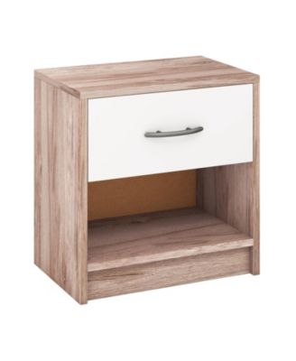Bedside Nightstand with Drawer and Open Storage Shelf
