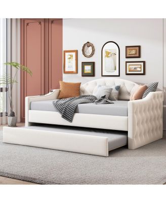  Velvet Twin Daybed w/Trundle and USB Charging