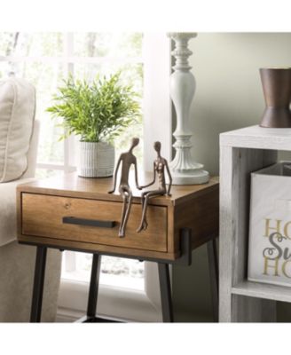 Sitting Couple Ledge Hanging Bronze Sculpture