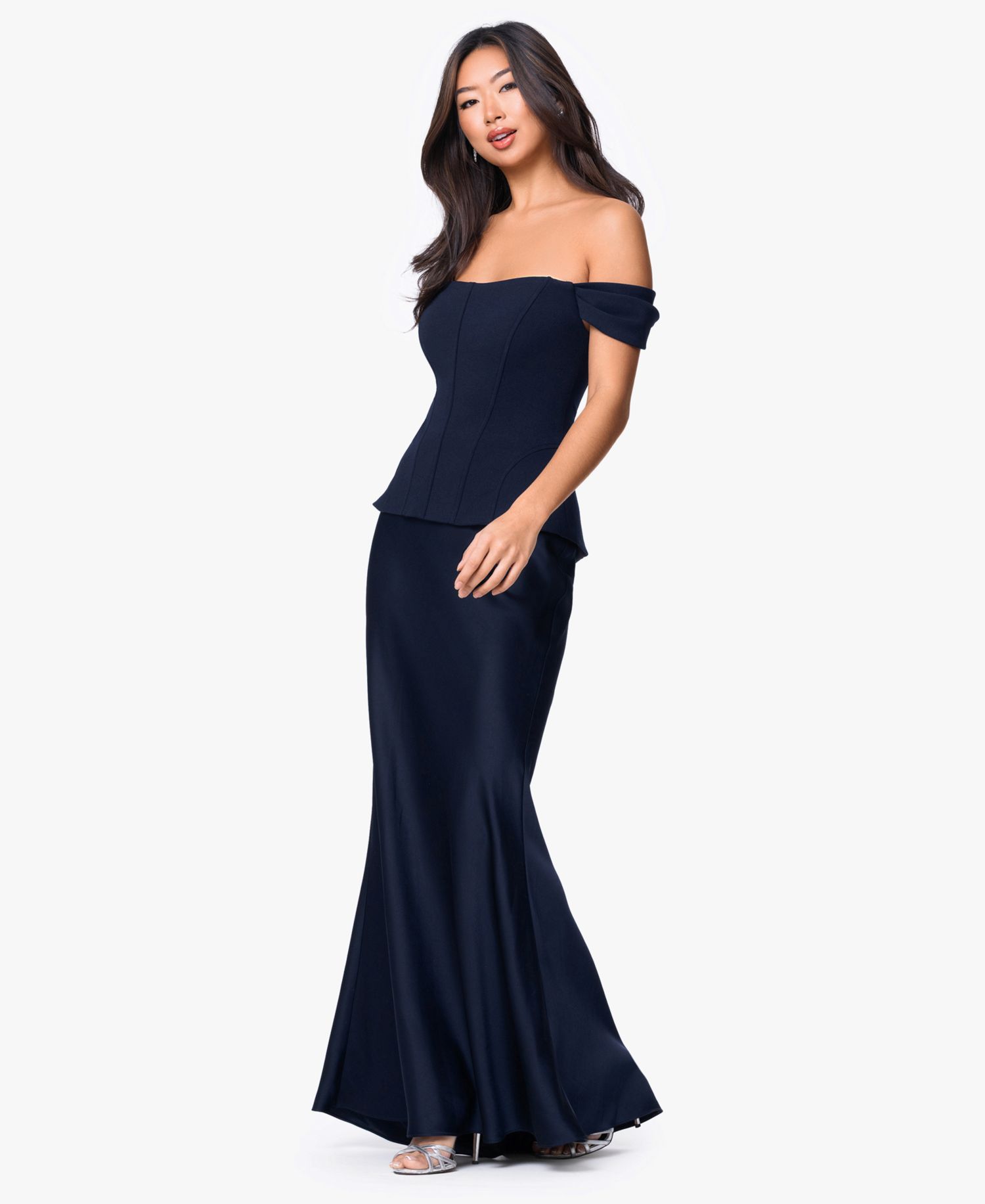 Women's Long Off-The-Shoulder Corset Dress