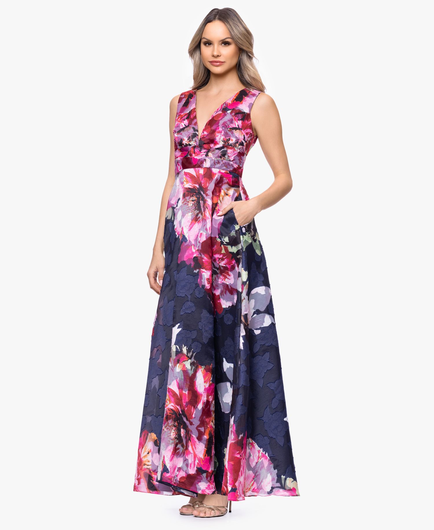Women's V-Neck Burnout Floral Dress