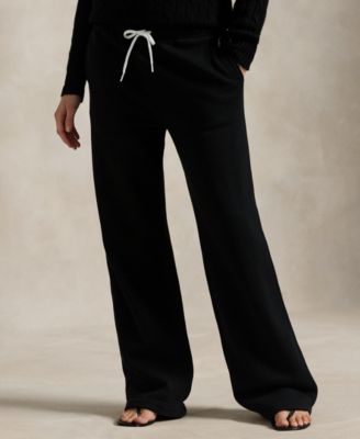 Women's Drawstring Fleece Wide-Leg Sweatpant