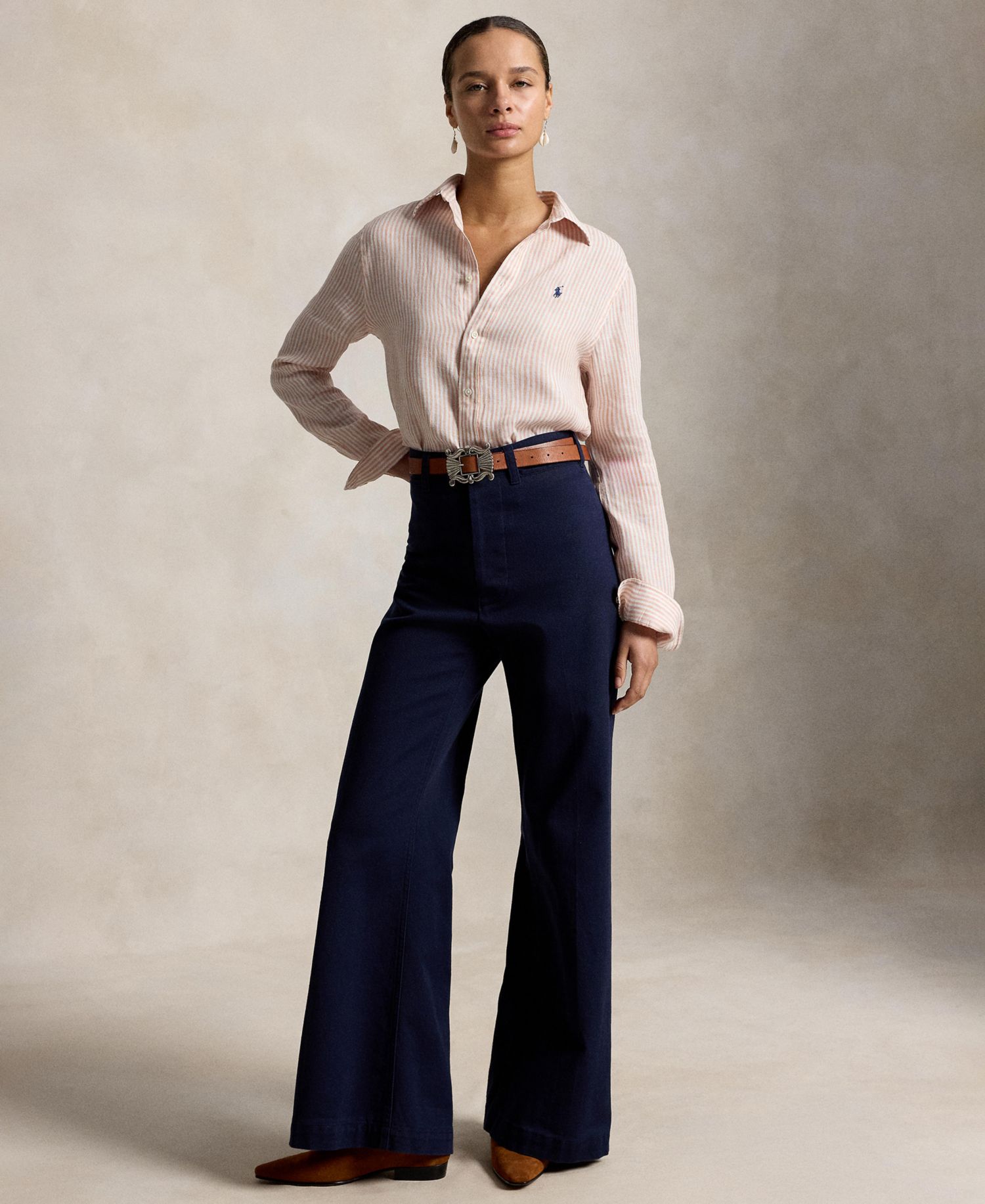 Women's Classic-Fit Striped Linen Shirt