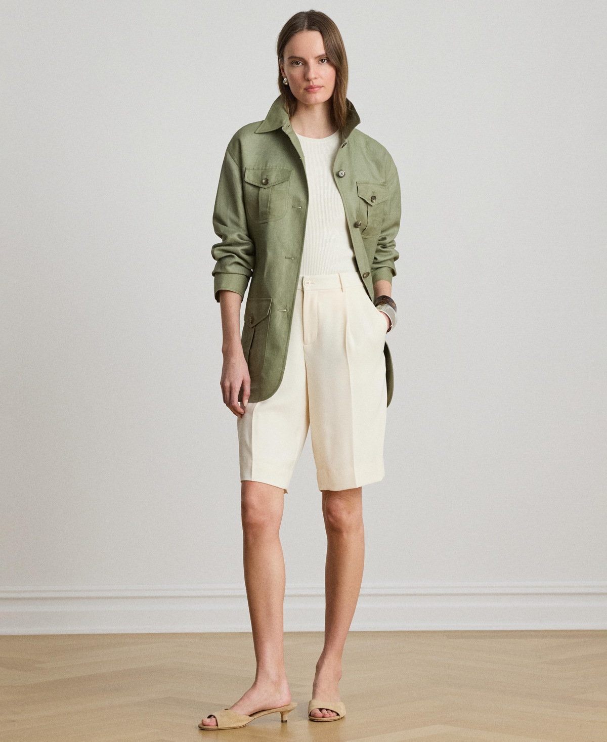 Lauren Ralph Women's Twill Field Spread Collar Jacket