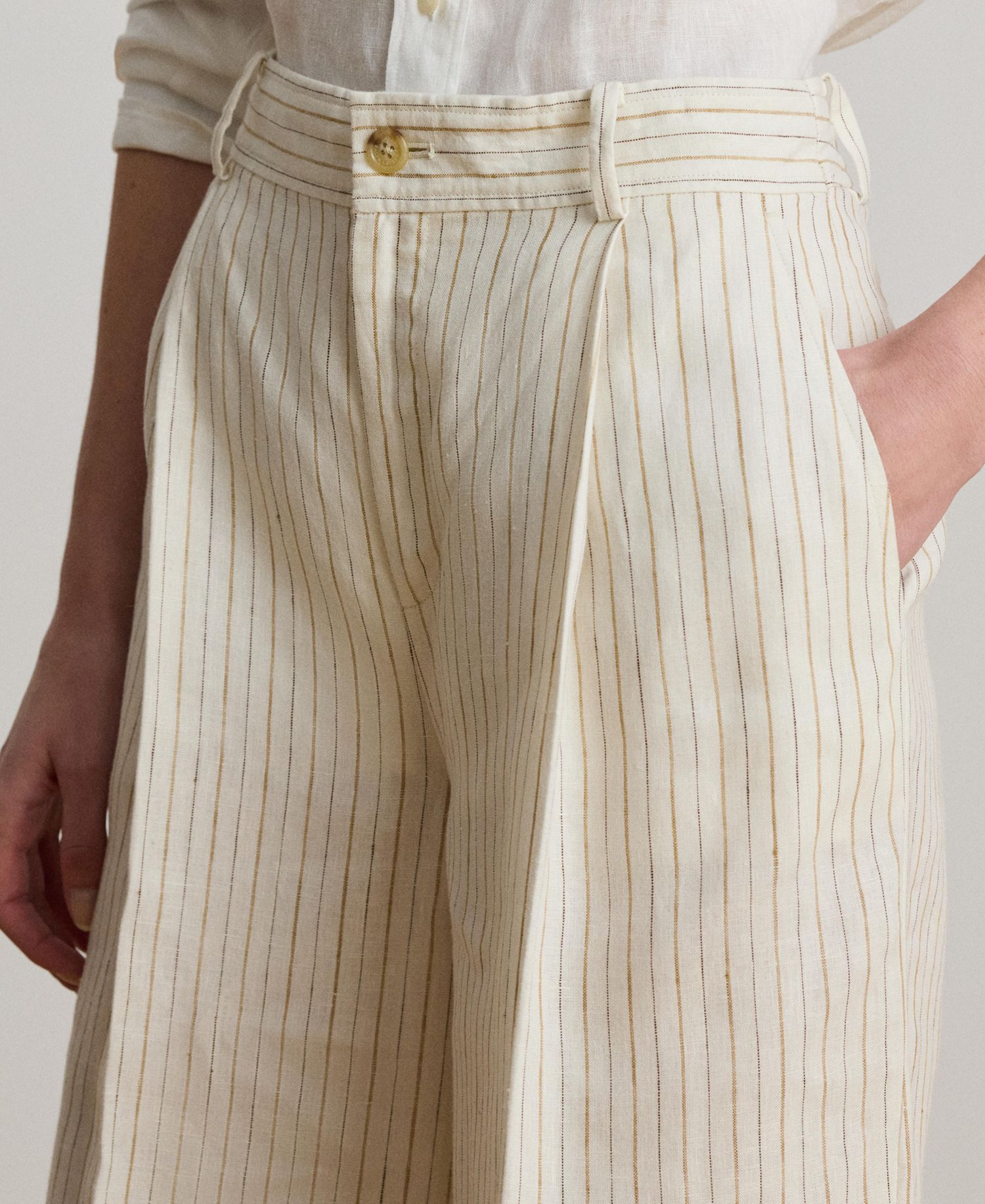 Women's High-Rise Pinstripe Wide-Leg Pants