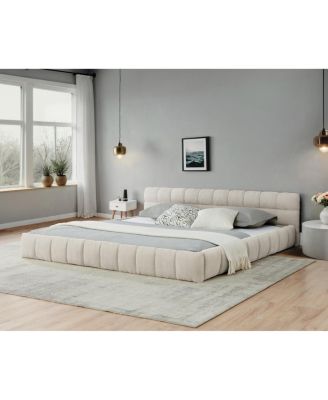 Cal King Upholstered Platform Bed, Chenille