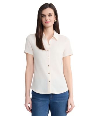 Women's Short-Sleeve Button-Front Shirt