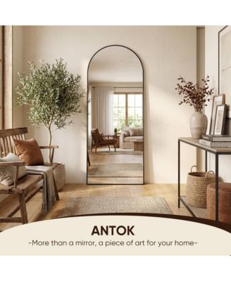 Full Length Mirror, 64"x21" Floor Mirror, Arch Floor Standing Mirror Freestanding Arch Full Body with Stand for Bedroom, Hanging Mounted