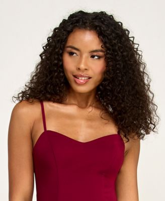 mini dresses for women casual Casual Halter Neck A-Line Dress Sleeveless Belted Swing Pleated Cocktail Party Beach Mini Dresses, Wine Red / S