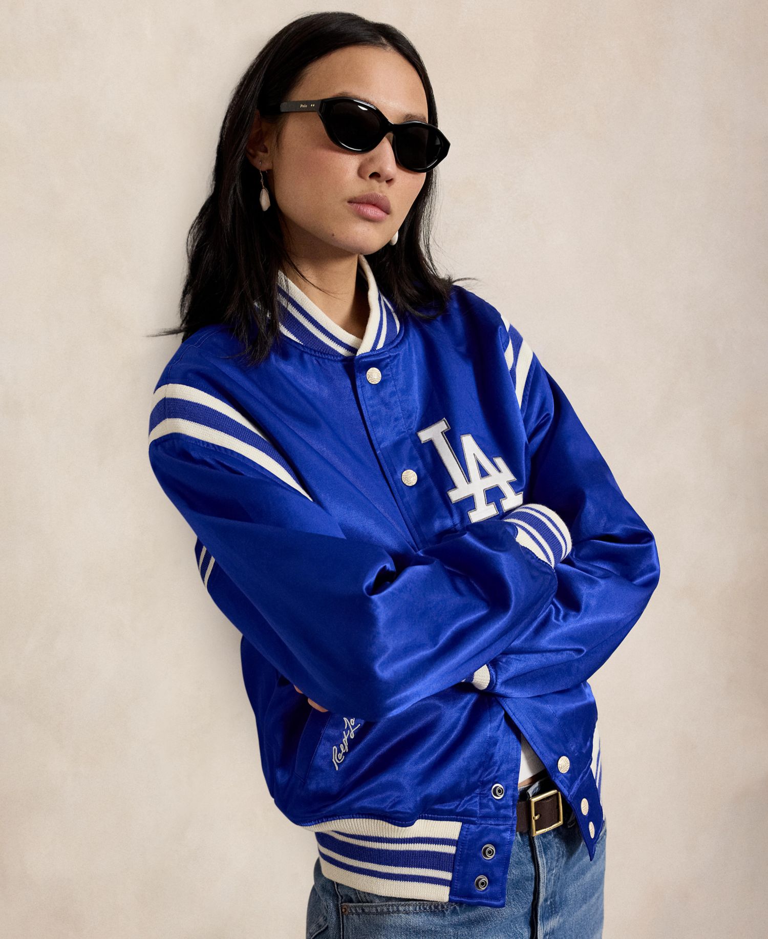 Men's Dodgers Striped Baseball Jacket