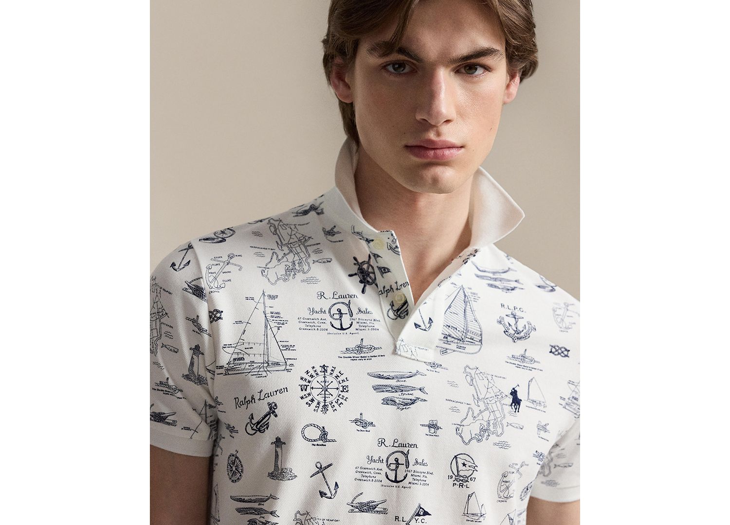Men's Classic-Fit Nautical Mesh Polo Shirt