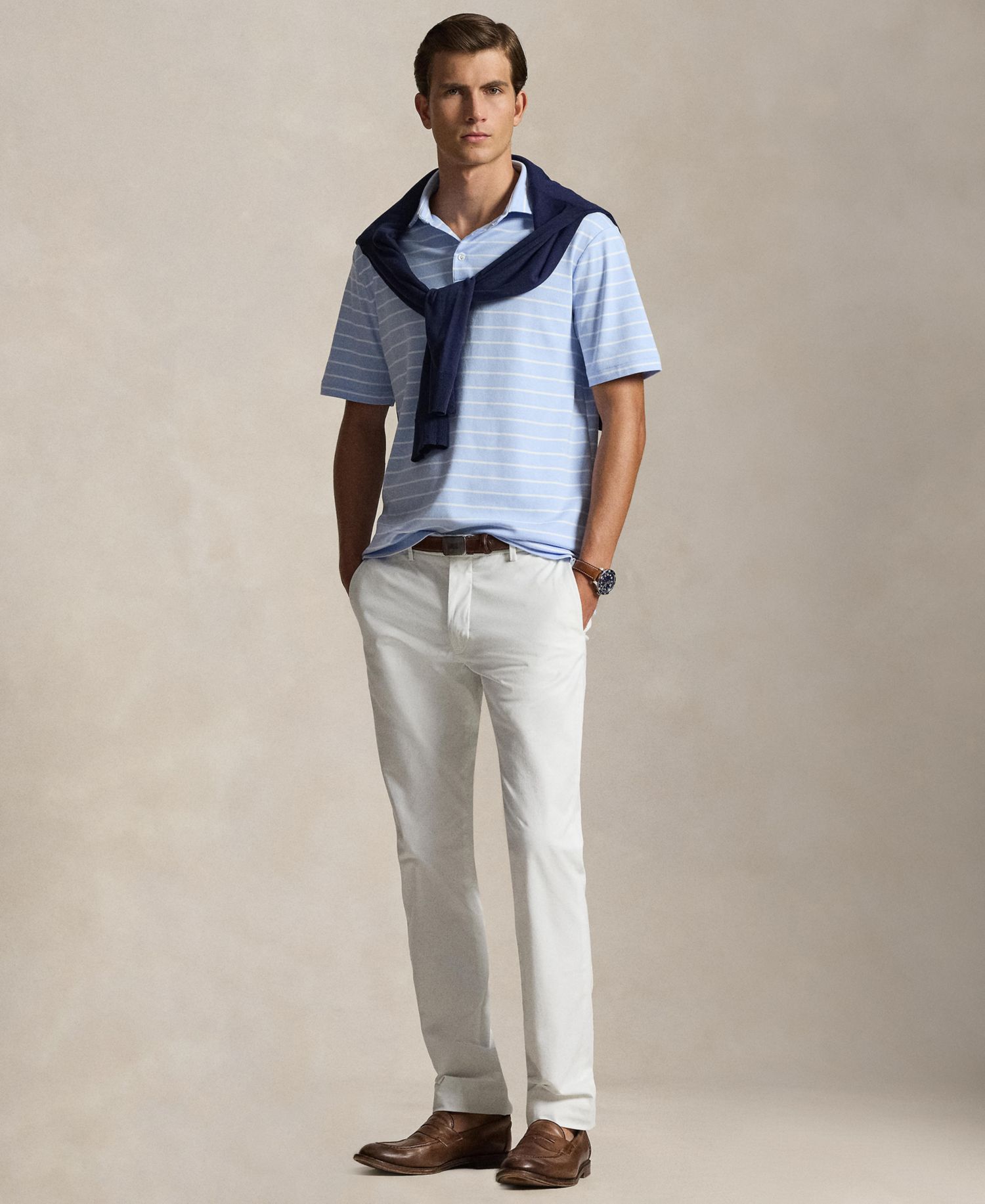 Classic Striped Soft Cotton Polo Shirt