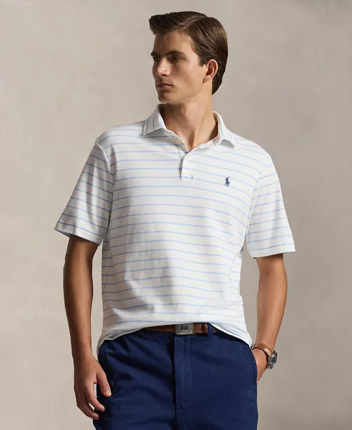 Classic Striped Soft Cotton Polo Shirt