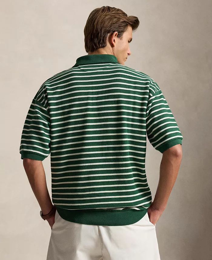Relaxed-Fit Striped Textured Polo Shirt - thumbnail 9