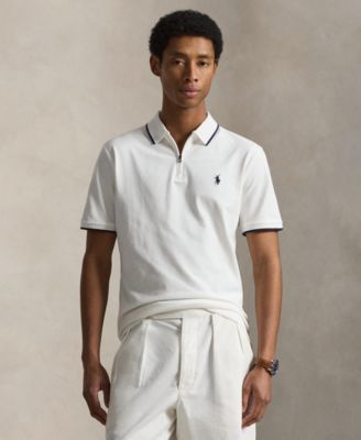 Men's Classic-Fit Stretch Mesh Zip Polo Shirt